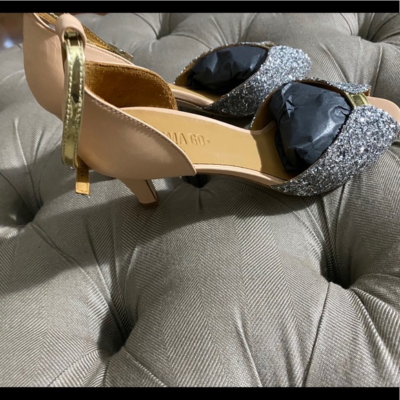 Emma Go Nude, silver and gold open toe heel - Picture 2 of 6